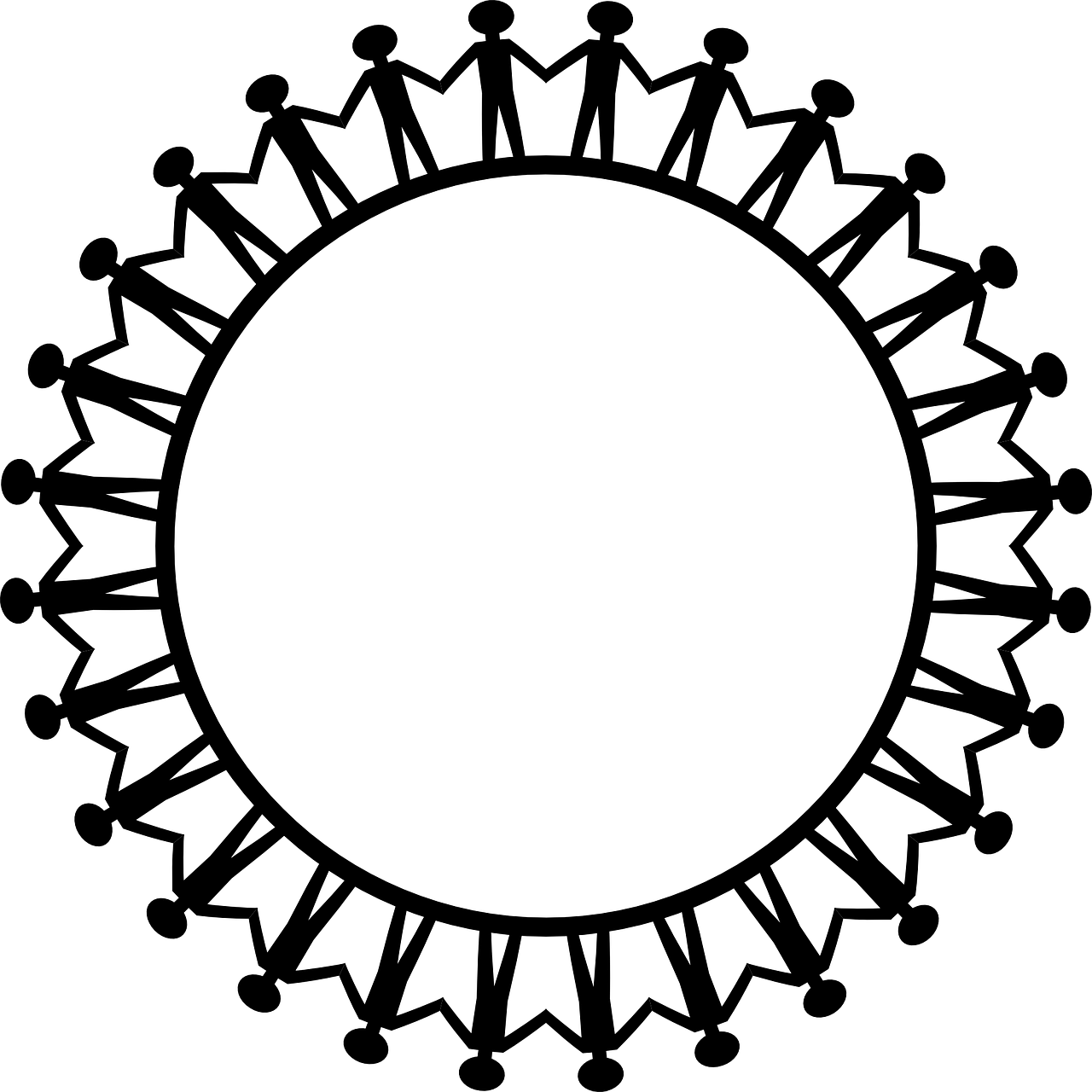 Illustration représentant une ronde de bonhomme